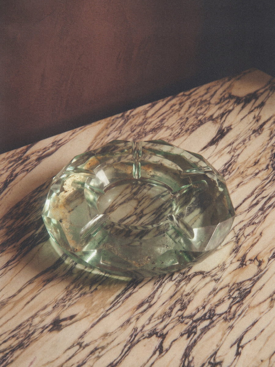Green Glass Ashtray