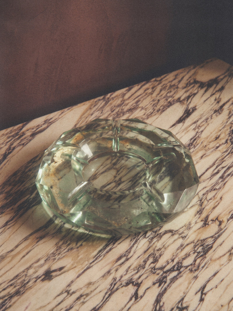 Green Glass Ashtray