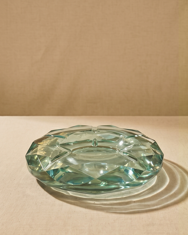 Green Glass Ashtray