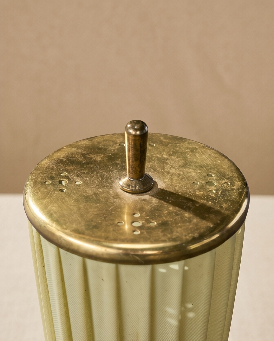 Pleated Fabric & Brass Lamp