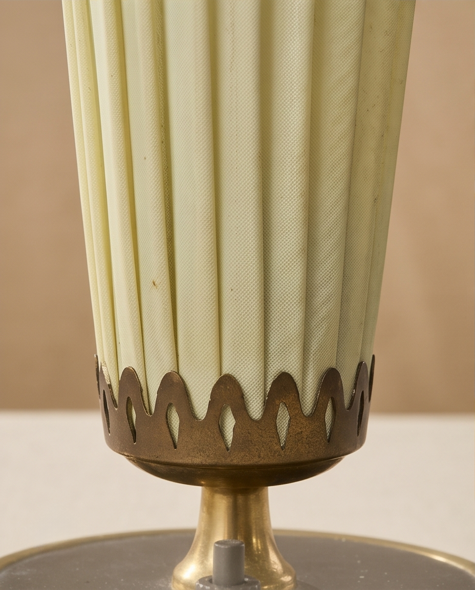 Pleated Fabric & Brass Lamp