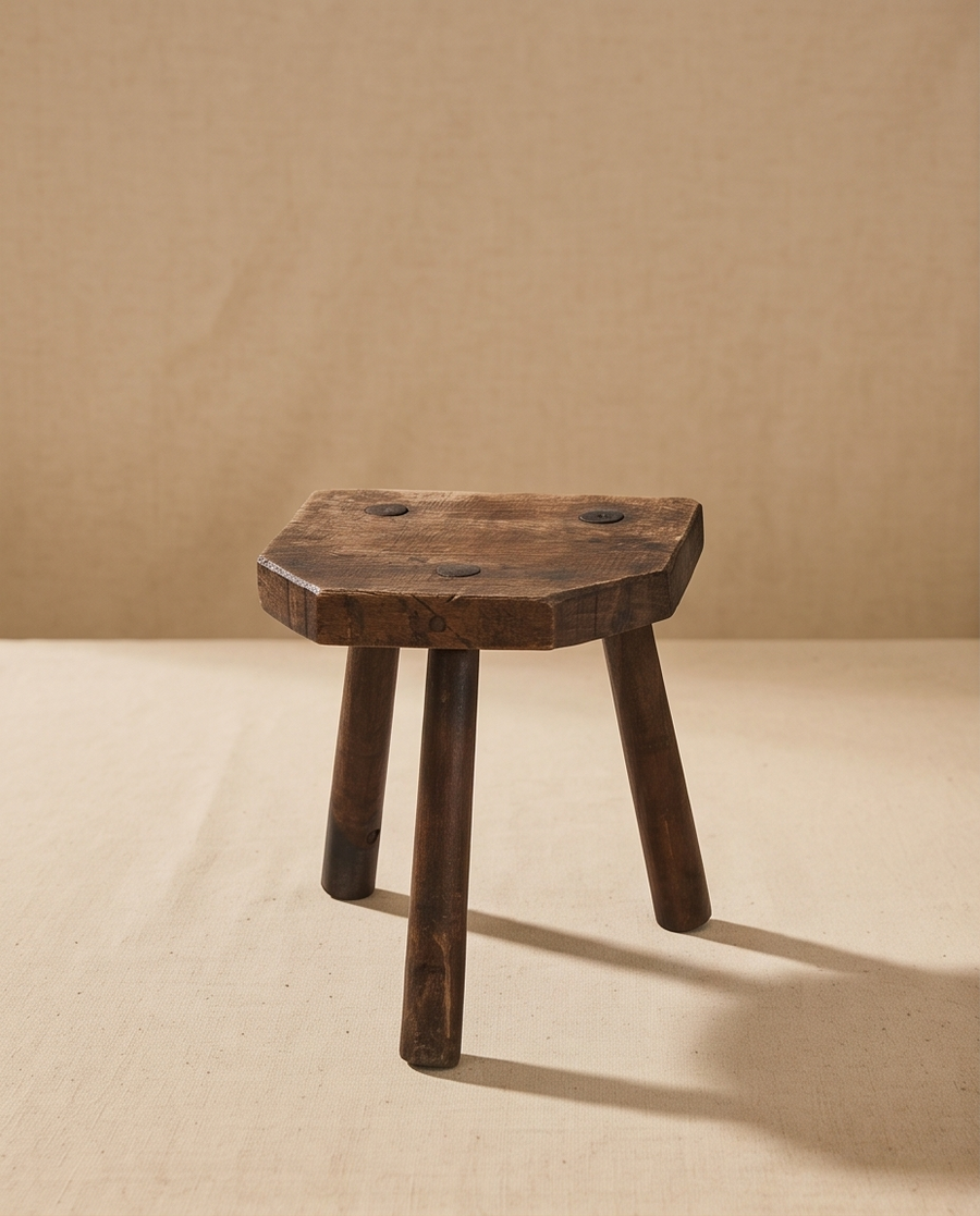 Oak Tripod Stool